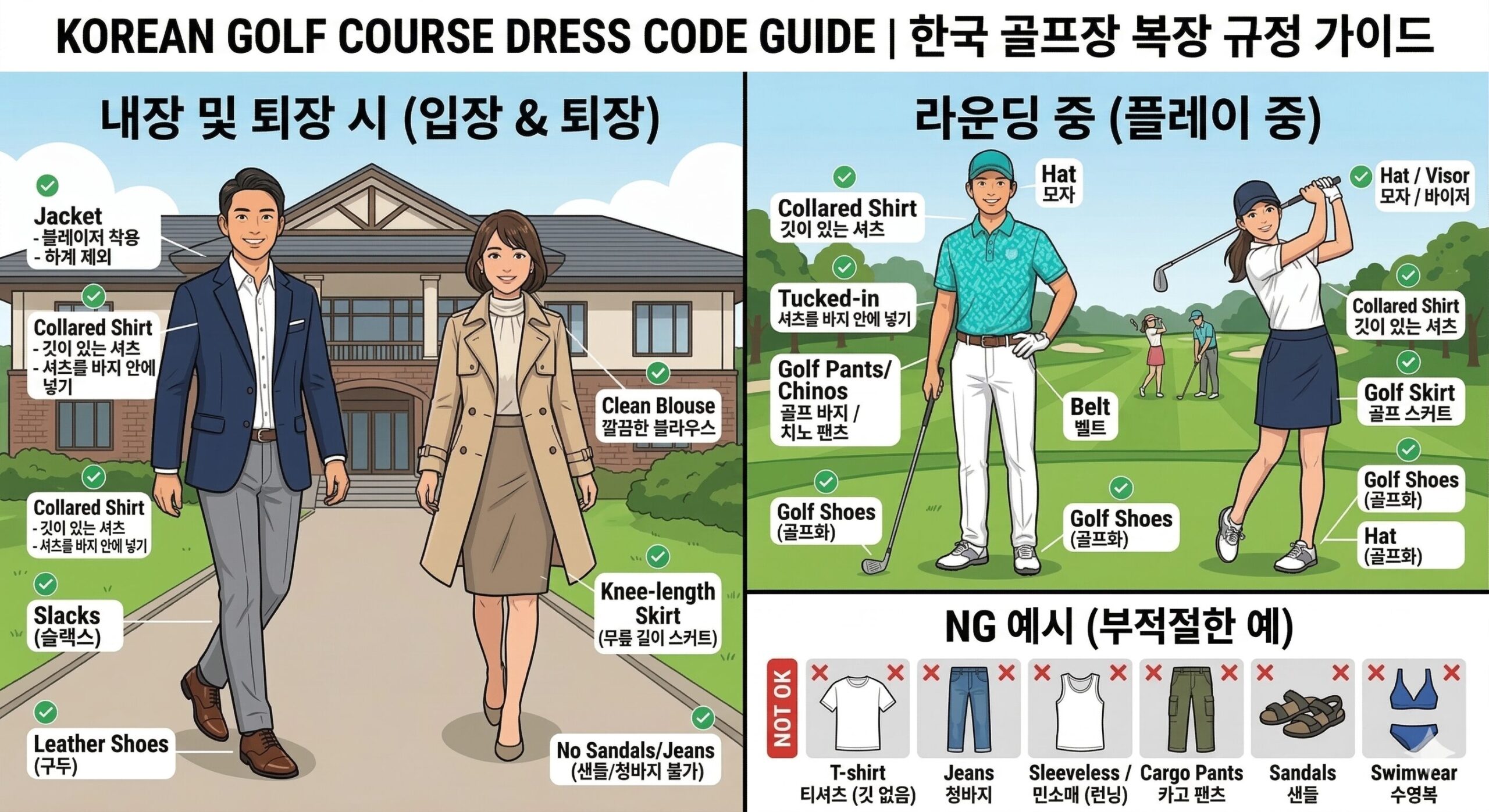 일본 골프장 드레스코드 가이드