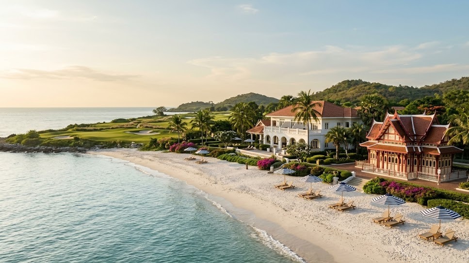 タイ・ホアヒンのゴルフリゾートエリアイメージ（王室保養地の上品なビーチ）