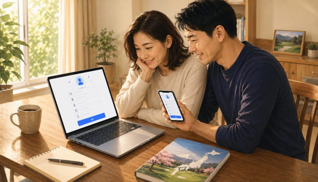 台灣球友在家規劃日本高爾夫旅行 — 透過電腦或手機免費註冊樂天ID