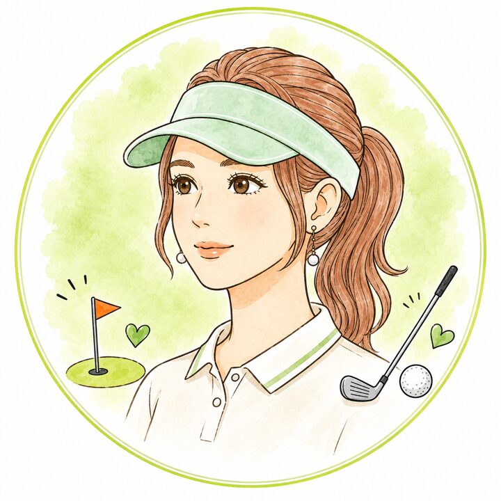 ゴルフ場選びを案内する女性ゴルファー
