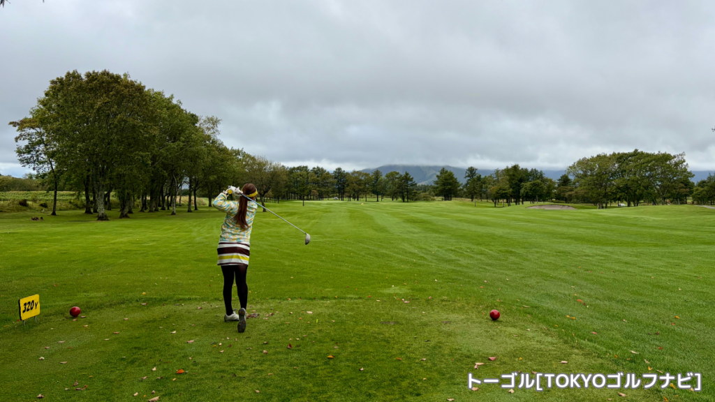 弟子屈カントリークラブでのショット後の様子