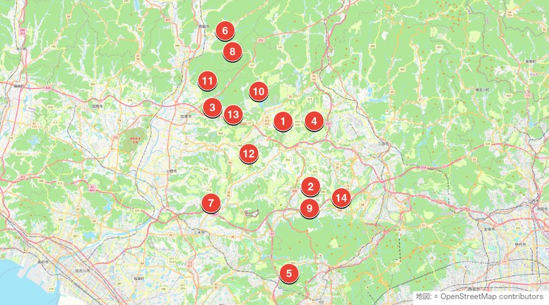 兵庫の人気ゴルフ場マップ