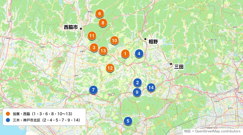 兵庫の人気ゴルフ場マップ
